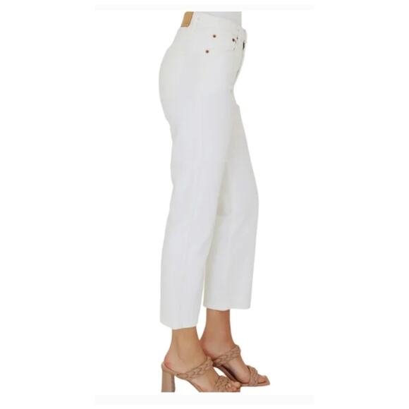 Avec Les Filles Womens Denim Jeans Crop Flare Size 31 Antique White Designer - Picture 3 of 11